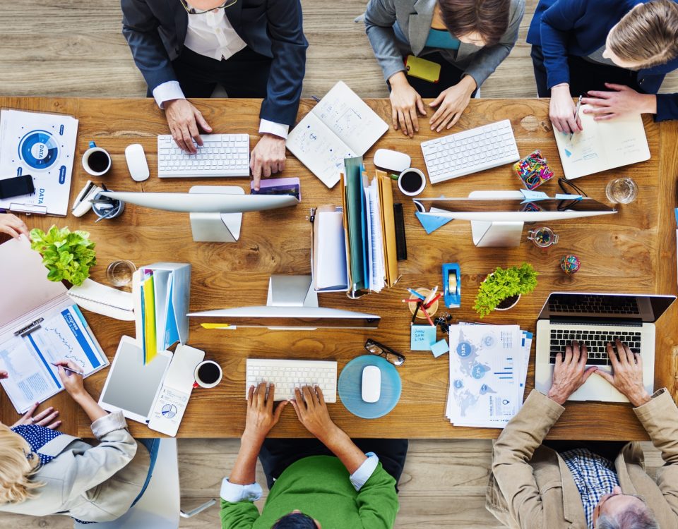 Group of Multiethnic Busy People Working in an Office